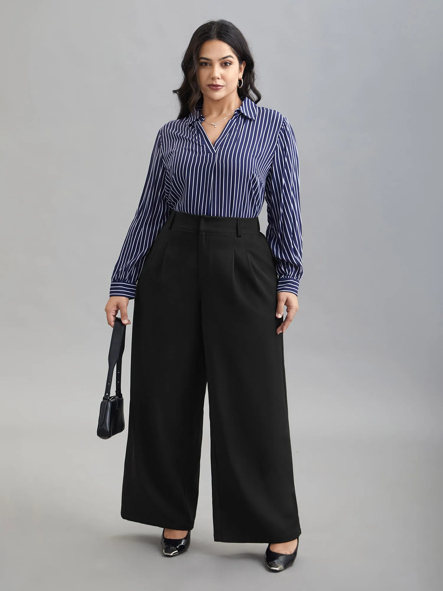 Very Stretchy Waist Flared Leg Pants sold by Bloomchic product image thumbnail 3