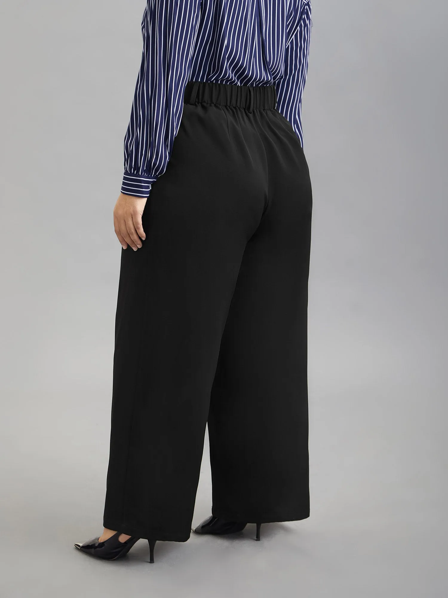 Very Stretchy Waist Flared Leg Pants sold by Bloomchic product image thumbnail 5
