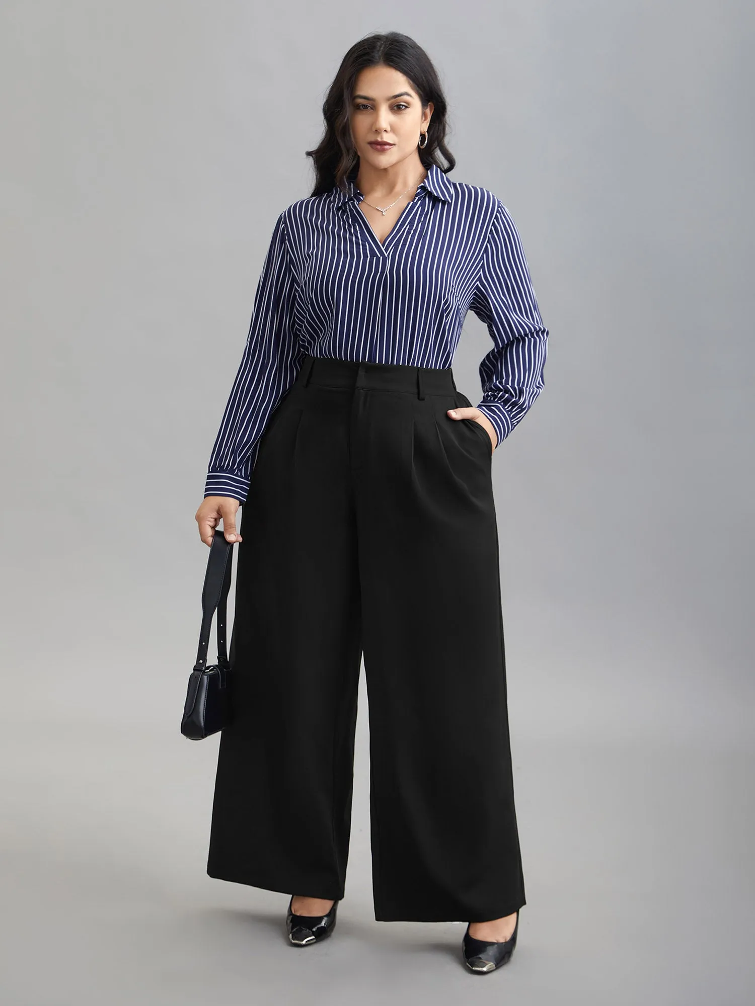 Very Stretchy Waist Flared Leg Pants sold by Bloomchic product image thumbnail 4