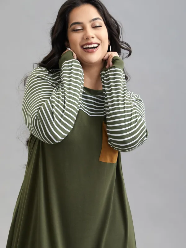 Solid and Striped Flared Midi Dress sold by Bloomchic