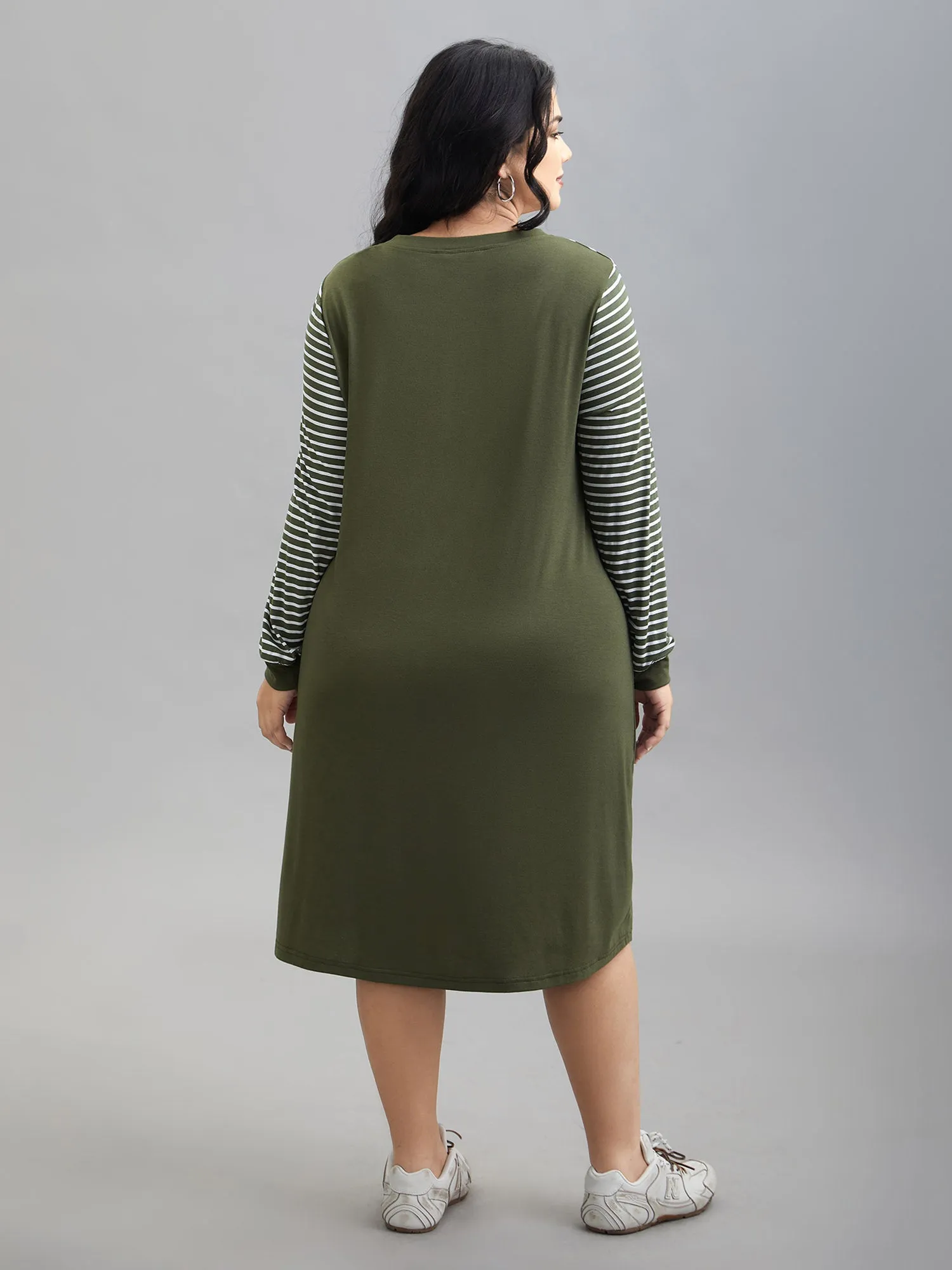 Solid and Striped Flared Midi Dress sold by Bloomchic product image thumbnail 5