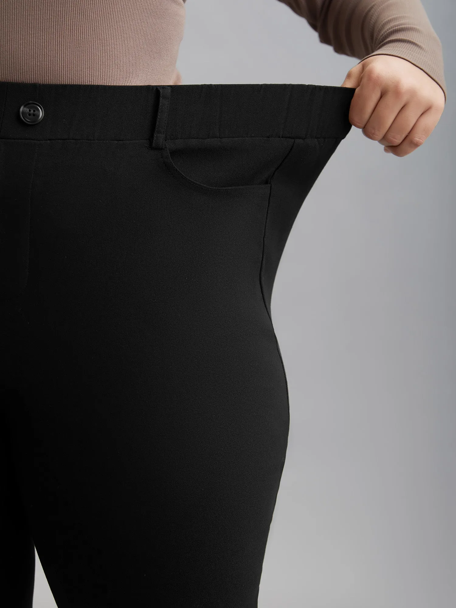 No-Waist Gap Decorative Placket Skinny Pants sold by Bloomchic product image thumbnail 2