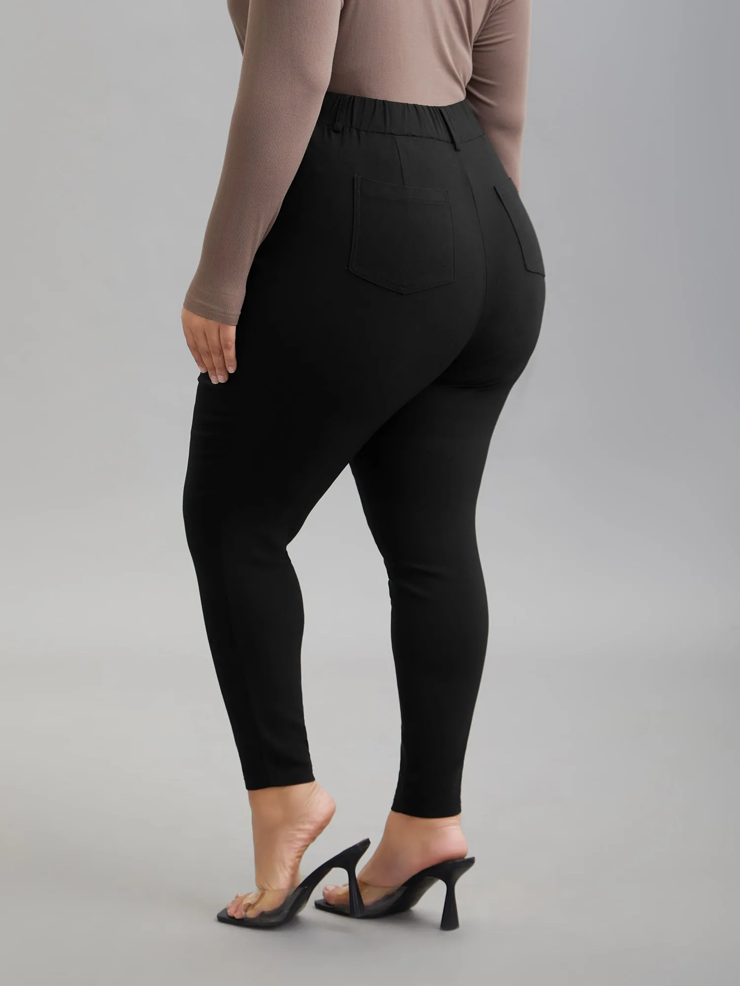 No-Waist Gap Decorative Placket Skinny Pants sold by Bloomchic product image thumbnail 4