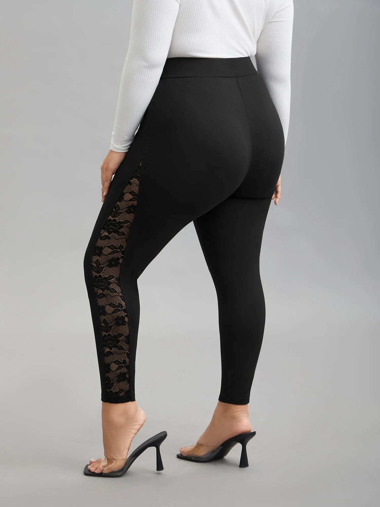 Lace Mid-Rise Tight Pants sold by Bloomchic product image thumbnail 4