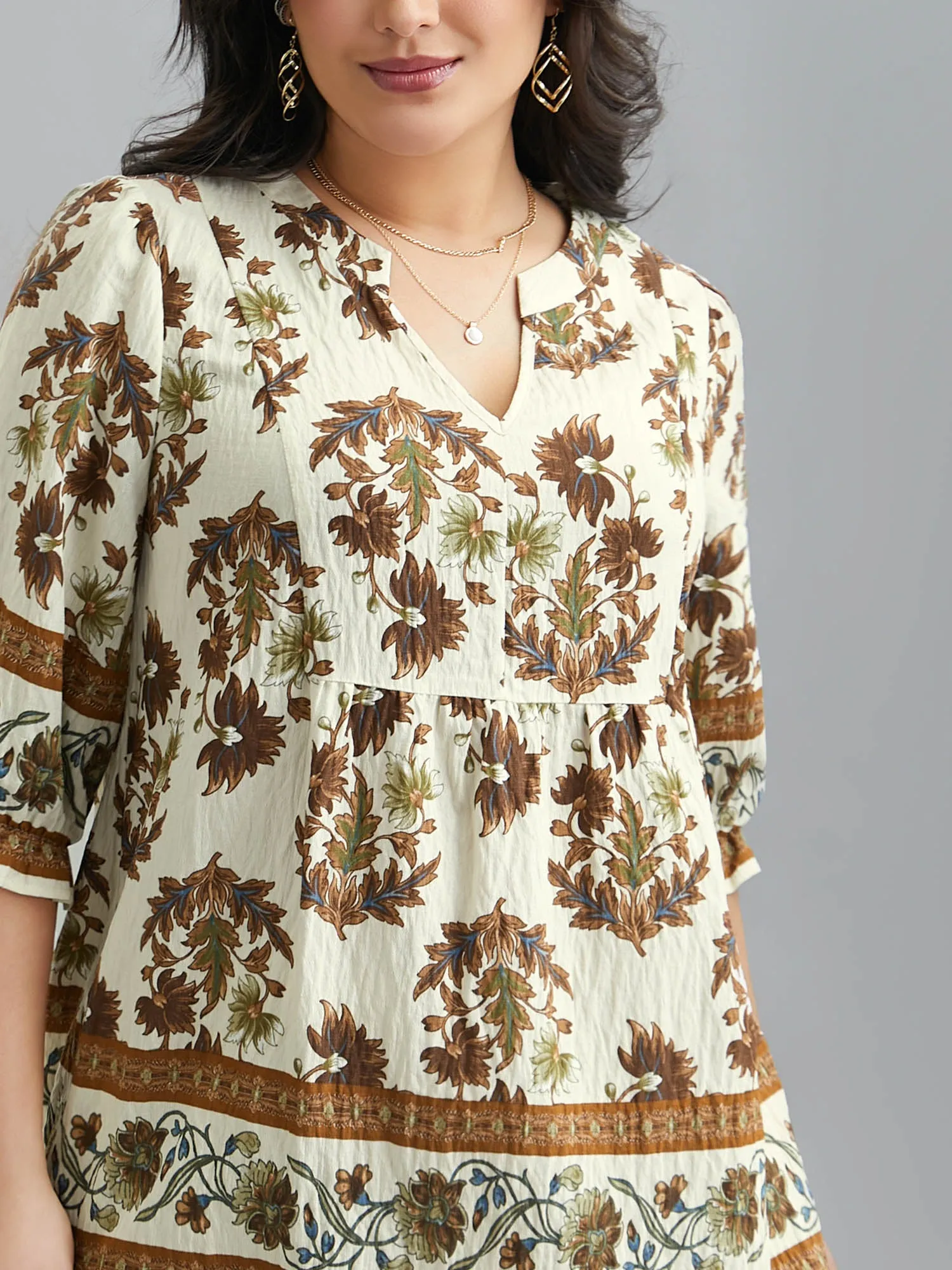 Floral Print Notched Collar Shirt sold by Bloomchic product image thumbnail 5