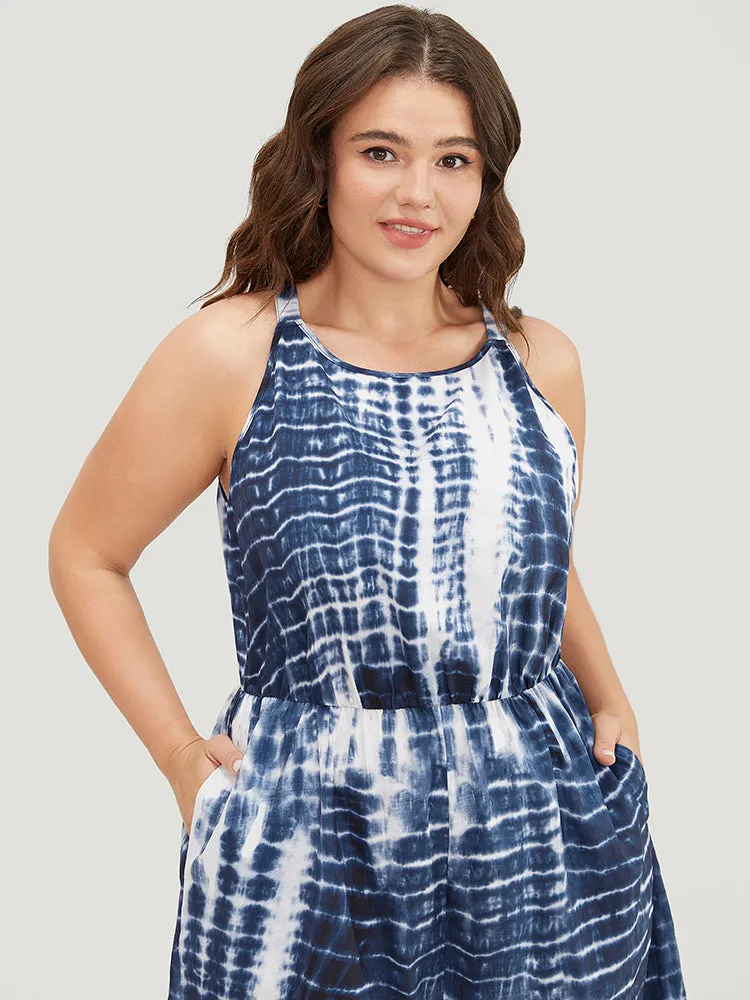 Tie Dye Pocket Halter Neck Romper sold by Bloomchic product image thumbnail 5