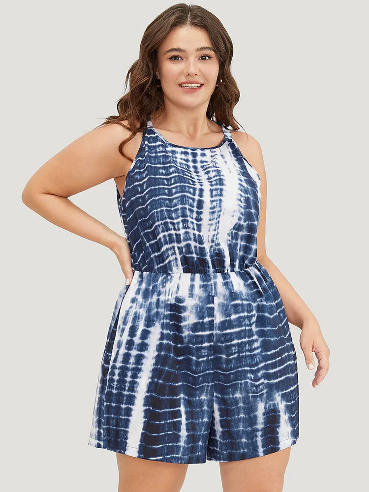 Tie Dye Pocket Halter Neck Romper sold by Bloomchic product image thumbnail 3