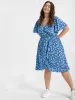 Ditsy Floral Ruffles Elastic Waist Wrap Dress sold by Bloomchic