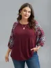 Boho Print Sleeve Round Neck T-Shirt sold by Bloomchic