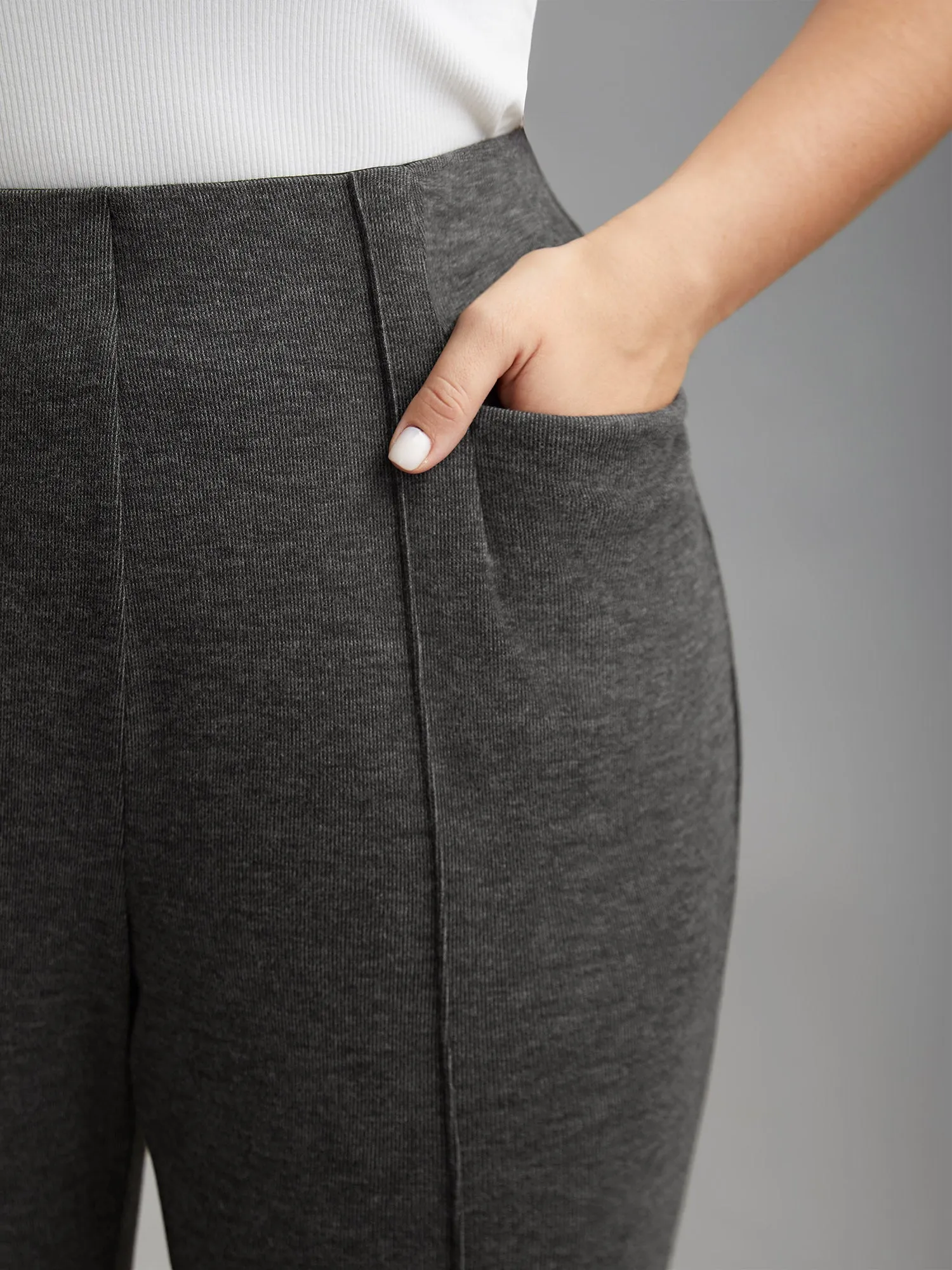 Heather Midi-Rise Bootcut Pants sold by Bloomchic product image thumbnail 3
