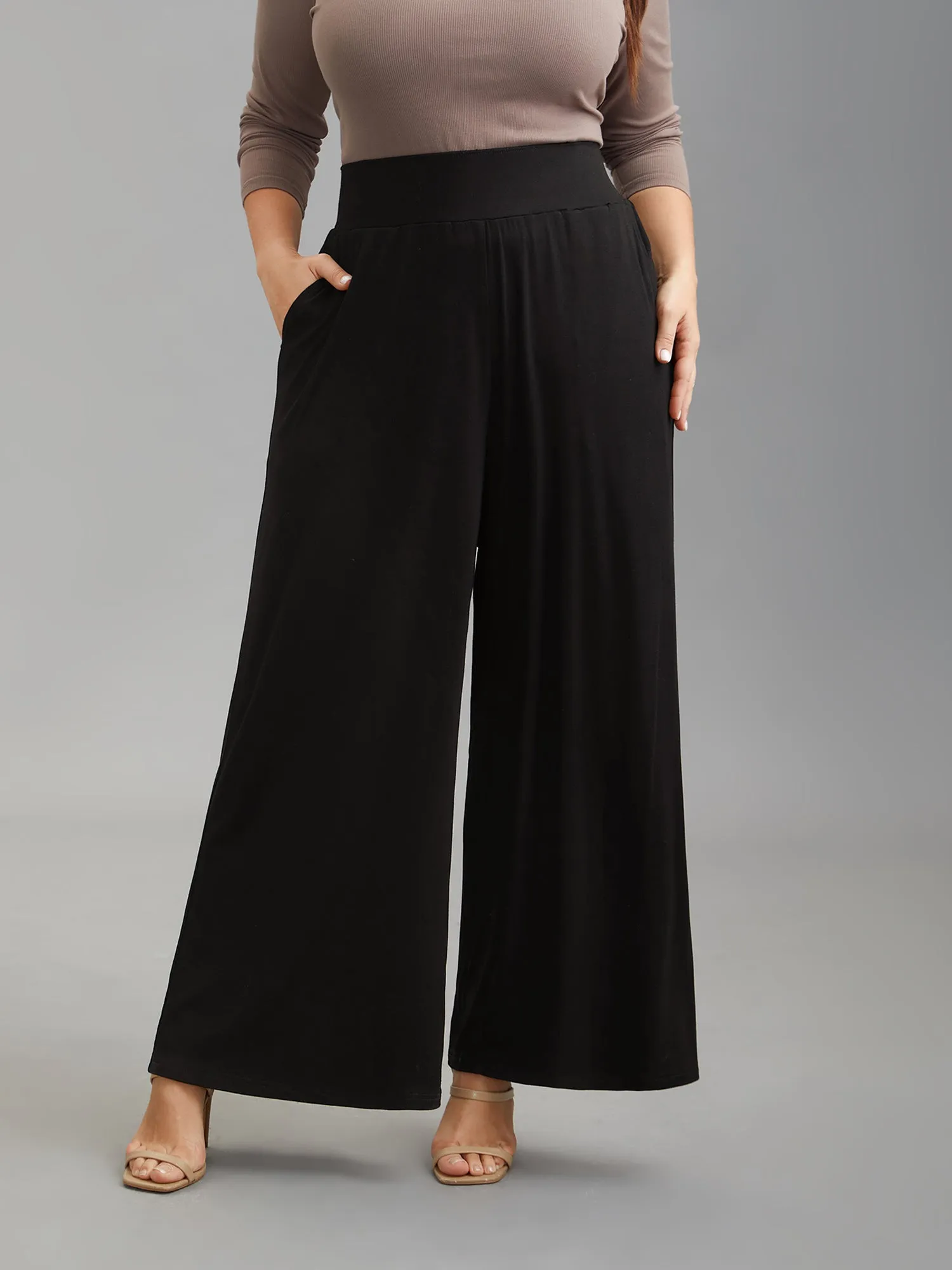 Stretchy Waist Straight-Leg Pants sold by Bloomchic product image thumbnail 3