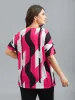 Abstract Print V-Neck T-Shirt sold by Bloomchic