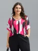 Abstract Print V-Neck T-Shirt sold by Bloomchic