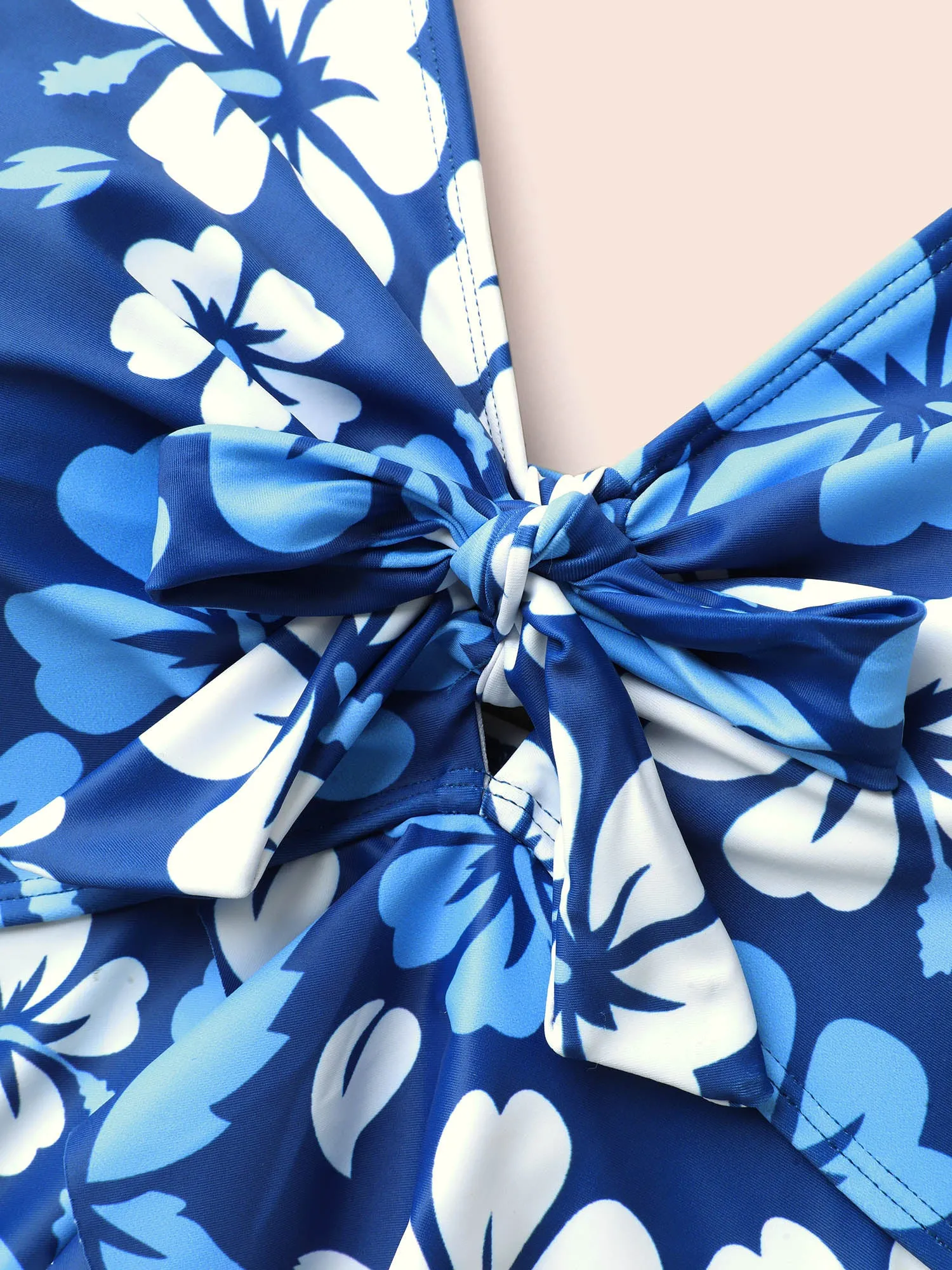 Floral Print Twist-Front One-Piece Swimsuit sold by Bloomchic product image thumbnail 5