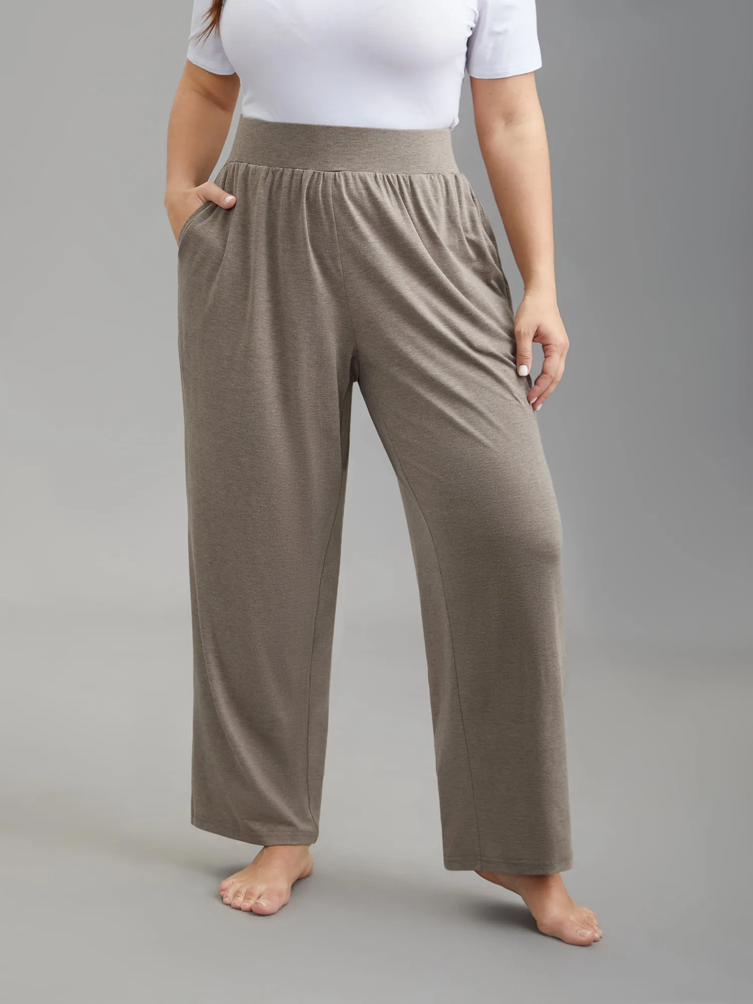 Stretchy Waist Straight-Leg Lounge Bottoms sold by Bloomchic