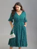 Button Detail Front Tiered Ruffle Sleeve Midi Dress sold by Bloomchic