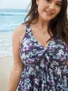 Ditsy Floral Ties Adjustable Ruched Swim Top sold by Bloomchic