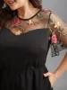 Floral Mesh Embroidered Flared Jumpsuit sold by Bloomchic