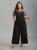 Floral Mesh Embroidered Flared Jumpsuit sold by Bloomchic