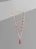 Natural Stone Layered Necklace sold by Bloomchic