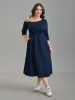 One-Shoulder Pit-Strip Knit Buckle Midi Dress sold by Bloomchic