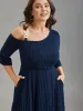 One-Shoulder Pit-Strip Knit Buckle Midi Dress sold by Bloomchic