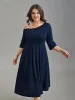 One-Shoulder Pit-Strip Knit Buckle Midi Dress sold by Bloomchic