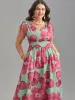 Floral Print V-Neck Tied Midi Dress sold by Bloomchic