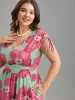 Floral Print V-Neck Tied Midi Dress sold by Bloomchic