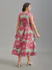 Floral Print V-Neck Tied Midi Dress sold by Bloomchic