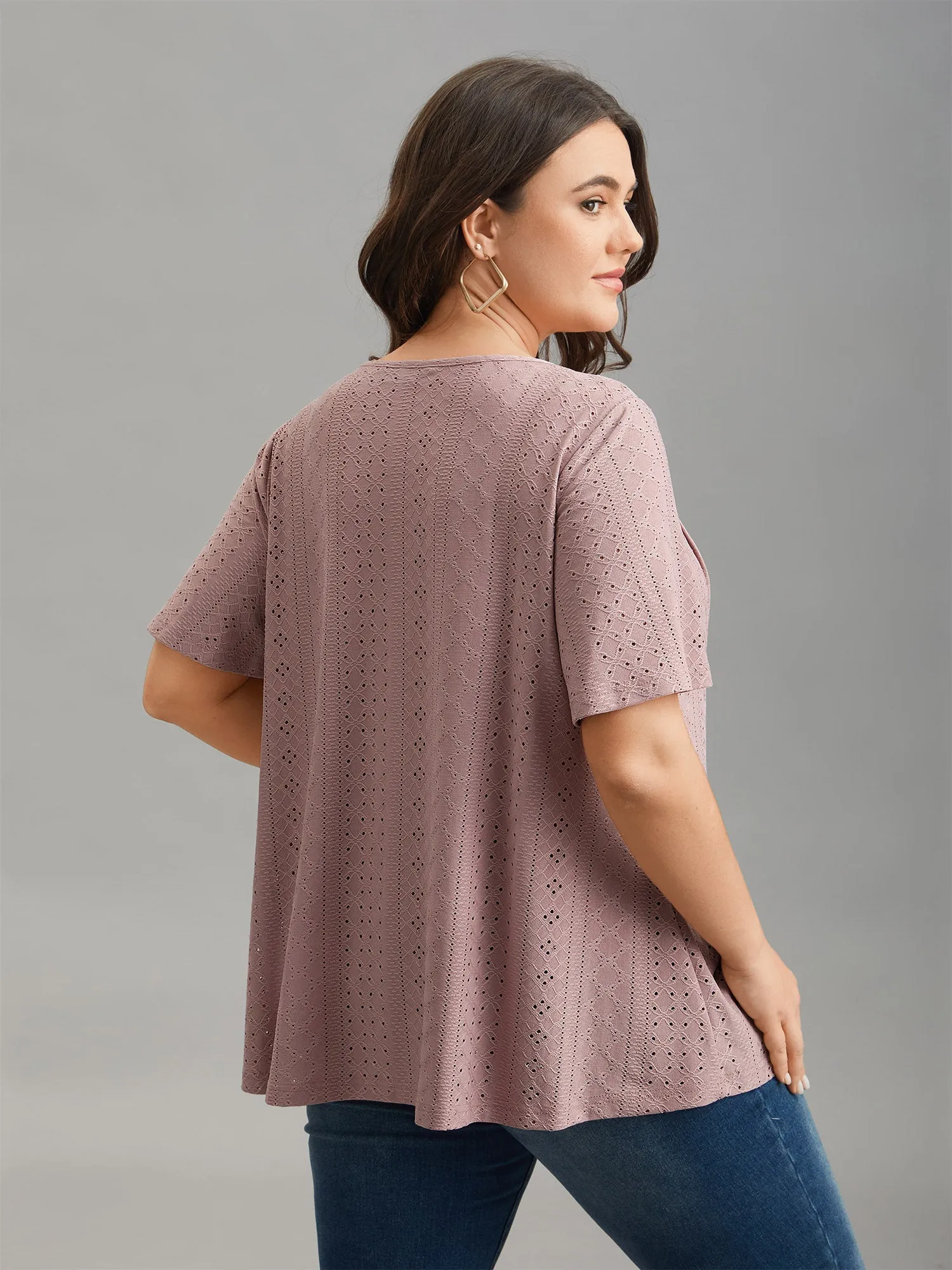 Textured Cut-Out Square Neck Shirt sold by Bloomchic product image thumbnail 4