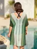 Color Contrast Cut-Out Swim Cover-Up sold by Bloomchic
