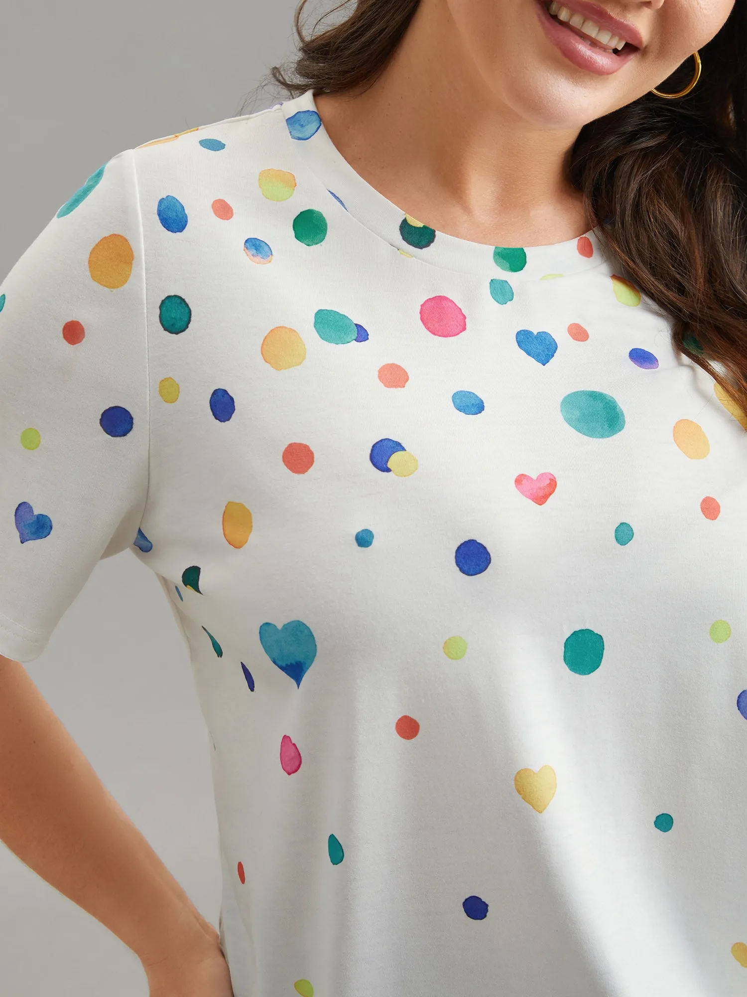 Geometric Print Crew Neck Fitted T-Shirt sold by Bloomchic product image thumbnail 4