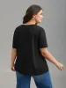 Stretchy Ripped Neck Fitted T-Shirt sold by Bloomchic