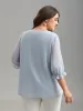 Chiffon Embroidery Puff Sleeve Pleated Shirt sold by Bloomchic