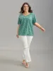 Ditsy Floral Print Half Sleeve Shirt sold by Bloomchic