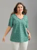 Ditsy Floral Print Half Sleeve Shirt sold by Bloomchic