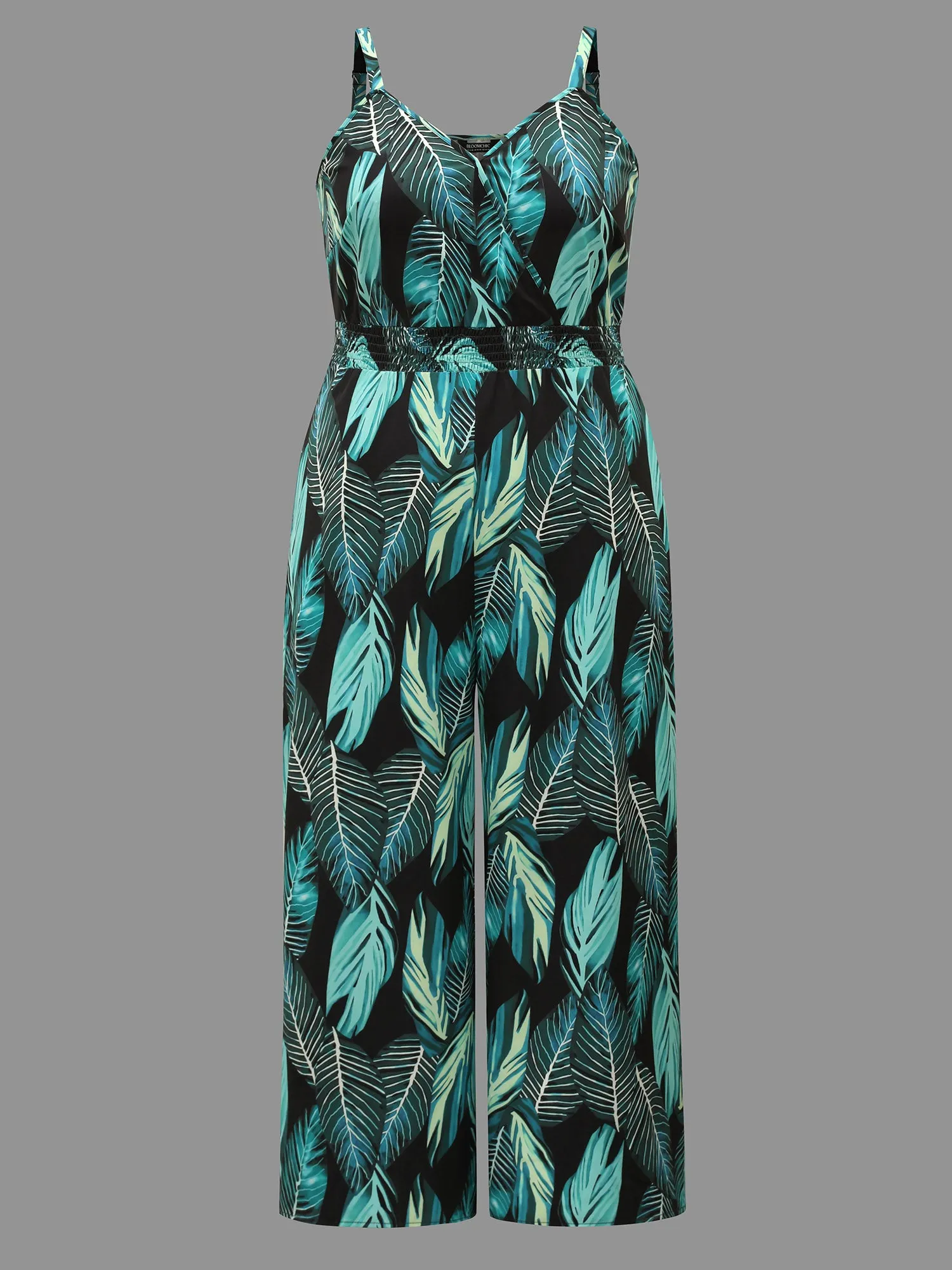 Tropical Print Waist-Cinched Pockets Jumpsuit sold by Bloomchic product image thumbnail 5