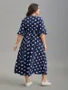 Polka Dots Surplice Neck Waist-Cinched Dress sold by Bloomchic