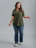 V-Neck Half-Sleeve T-Shirt sold by Bloomchic