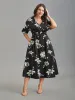 Silhouette Floral Print Shirred Waist Midi Dress sold by Bloomchic