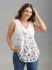 Blooming Flowers Print Stretchy Vest sold by Bloomchic