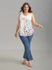 Blooming Flowers Print Stretchy Vest sold by Bloomchic