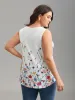 Blooming Flowers Print Stretchy Vest sold by Bloomchic