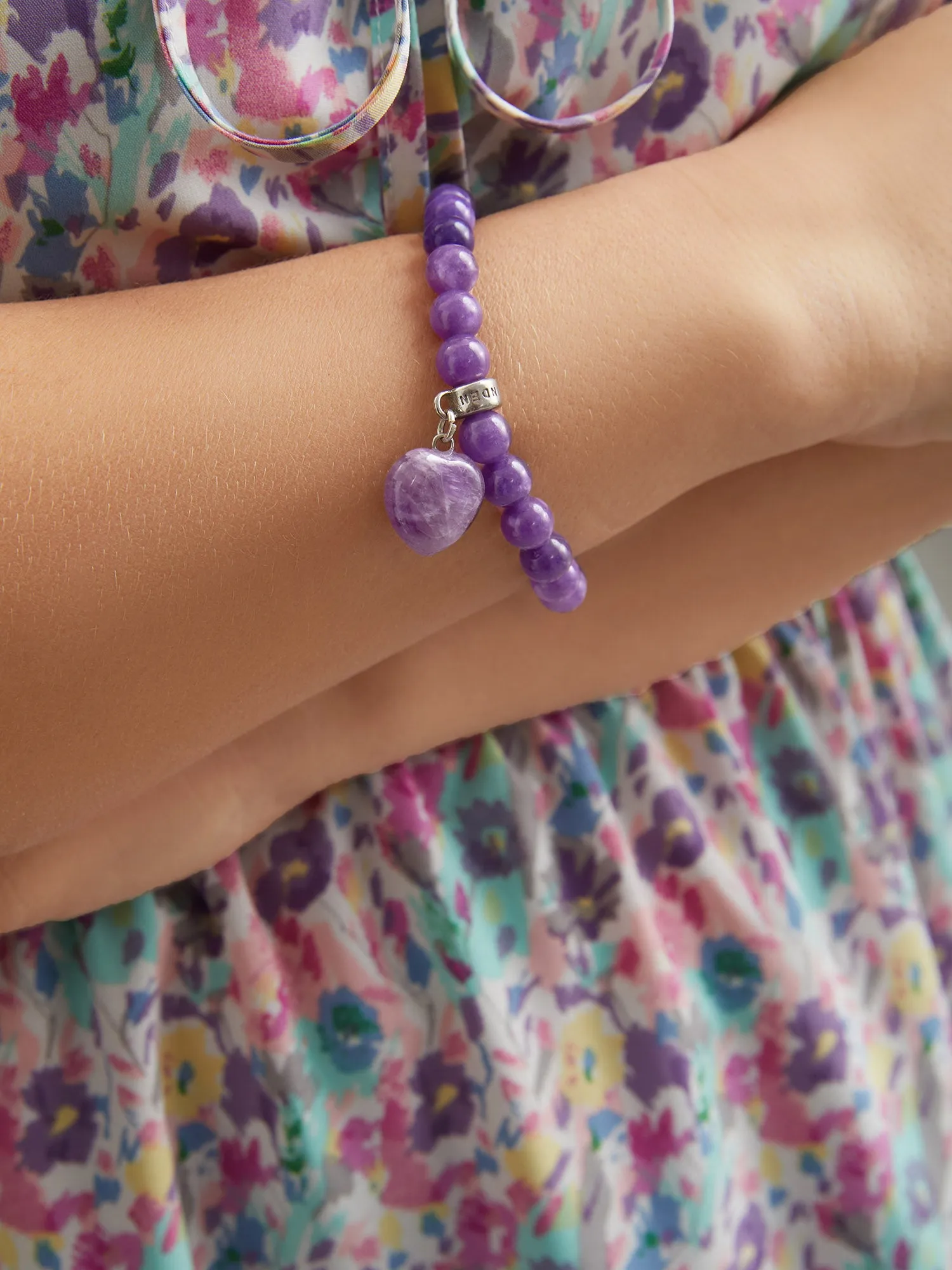 Natural Stone Heart Charm Bracelet sold by Bloomchic product image thumbnail 4