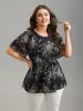 Floral Print Stretchy-Waist Lined Shirt sold by Bloomchic