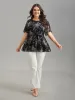 Floral Print Stretchy-Waist Lined Shirt sold by Bloomchic