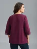 Textured Color-Block Lace Detail Shirt sold by Bloomchic