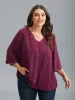 Textured Color-Block Lace Detail Shirt sold by Bloomchic
