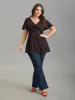 Heart Print Ruched Bust Stretchy Top sold by Bloomchic